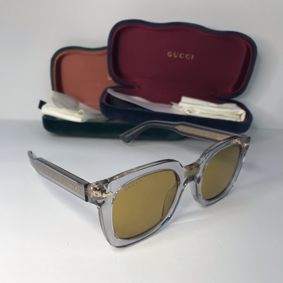 💯 - New Authentic ucci Brown Sunglasses GG0181S 004 50. - Picture 3 of 17